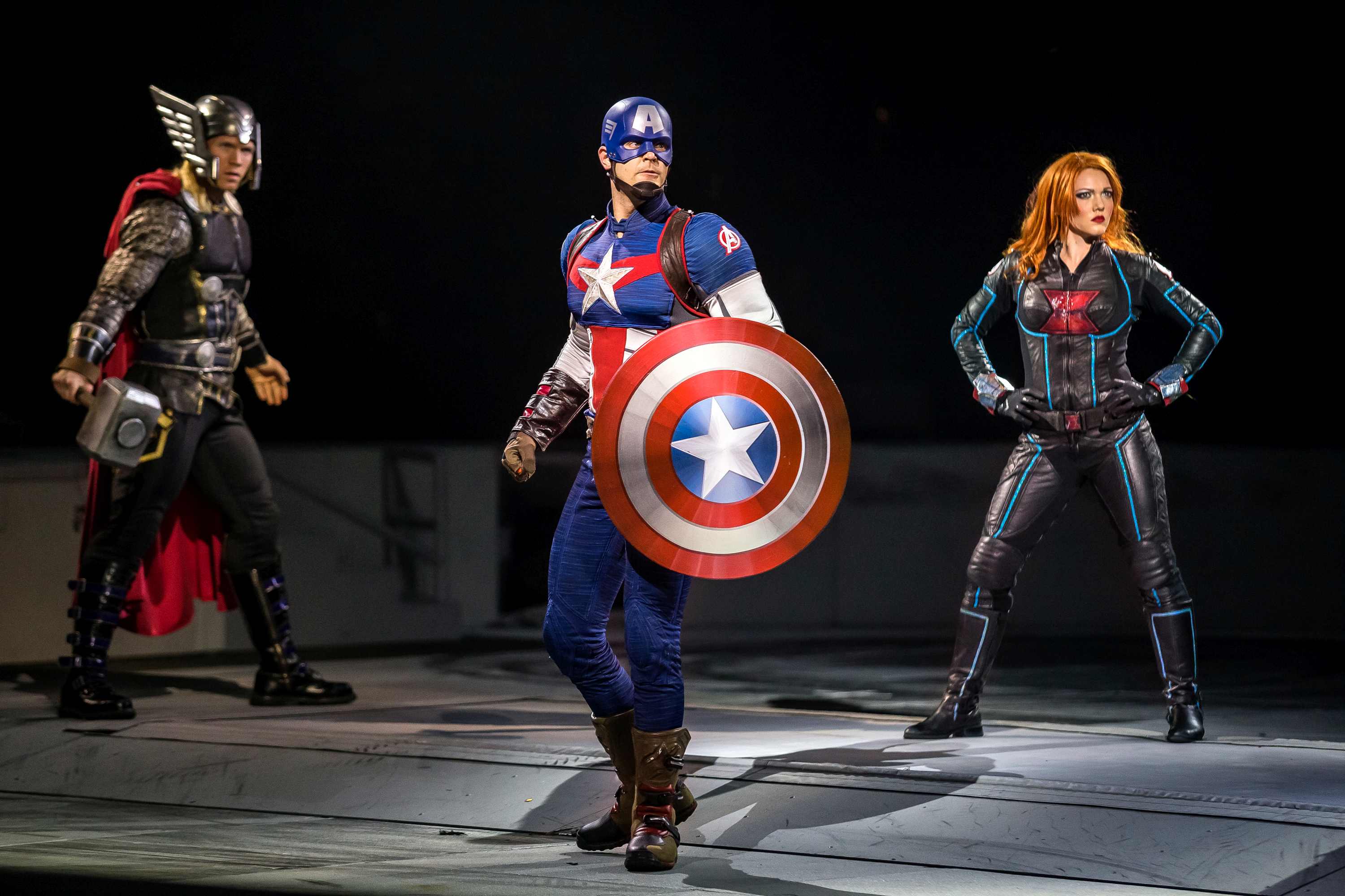 Captain America with Thor and Black Widow
